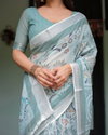 Linen 142 By Almaari Pure Linen With Tassels Saree Wholesale Clothing Suppliers In India